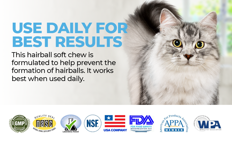 Vet Worthy Hairball Soft Chew for Cats Hairball Remedy for