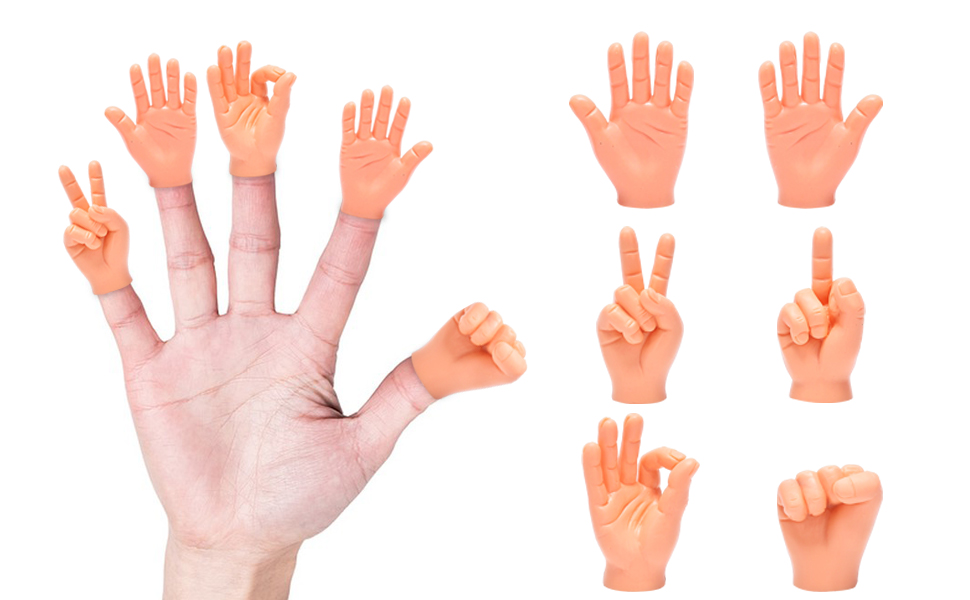 6 PCS Tiny Hands Little Finger, Little Hands Mini Hands Finger Puppets for Joke Toys Prank Game