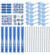 Gameza Team Spirit Accessories, 84PCS Blue Thunder Sticks Noise Makers Heart Glasses Eye Black St...