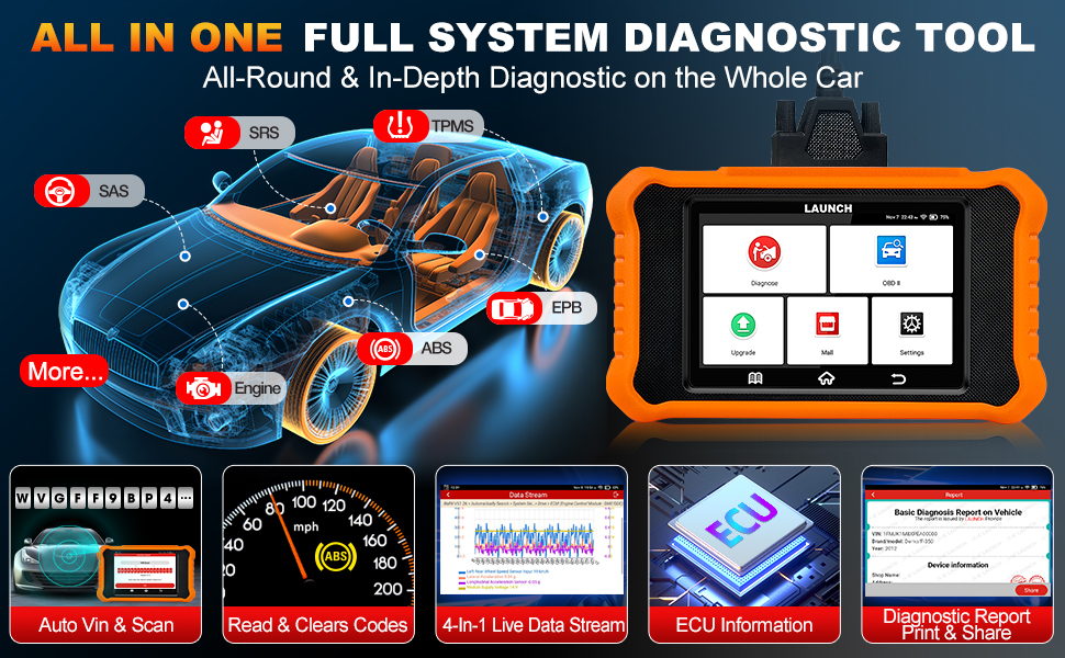 LAUNCH X431 ELITE 2.0 Mercedes BENZ SCAN TOOL MERCEDES BENZ OBD2 SCANNER BENZ CODE READER