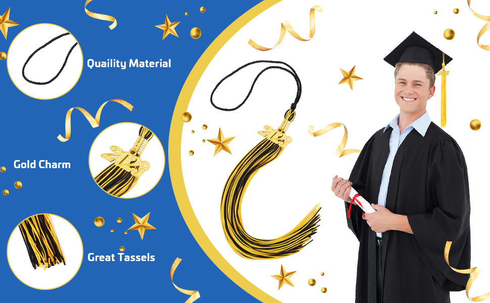 20Pcs Graduation Tassels Academic Graduation Cap Hat Tassel with 2023 Gold Charm for
