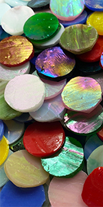 Iridescent Round Circle Glass Mosaic Tiles