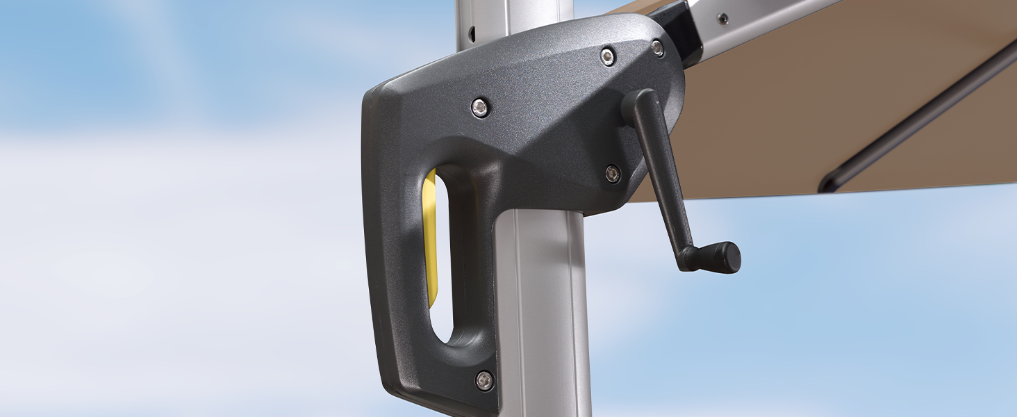 PURPLE LEAF 3.3 M Garden Cantilever Parasol, Large Round Overhanging Patio Umbrella With Crank Handle And Tilt For Balcony And Outdoor, Beige,3.3 M 16 parasol umbrella cantilever garden parasol grey garden parasol green garden parasol rectangular