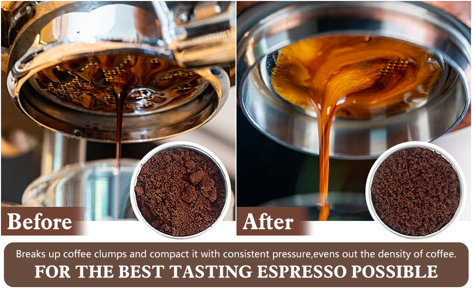 This coffee stirrer help to distribute the coffee evenly to extraction better espresso