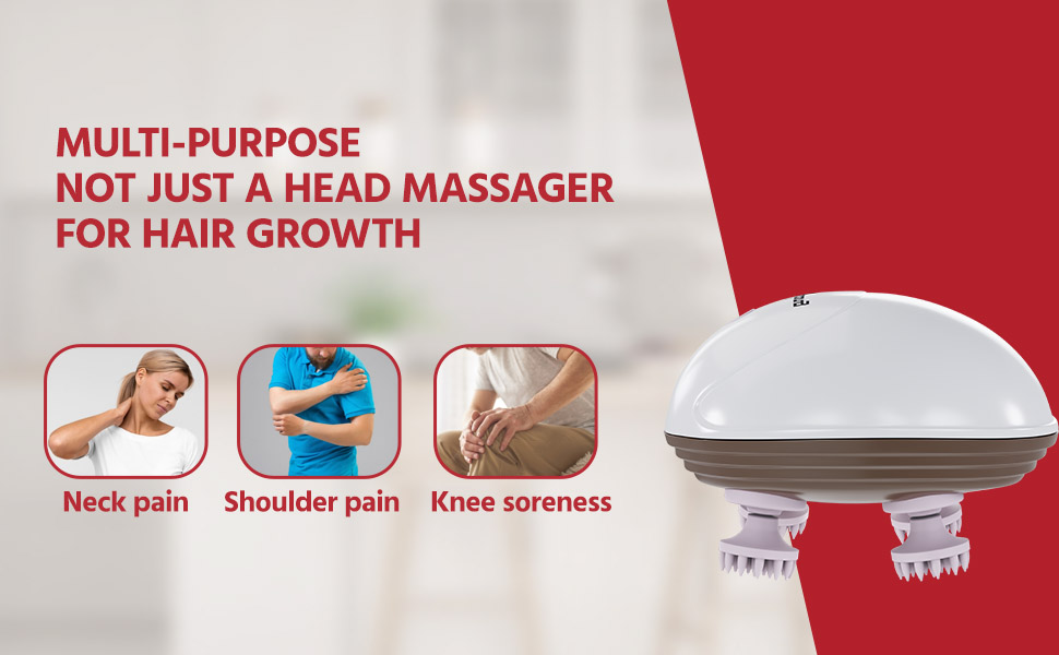 Lifelong Hair Scalp Rechargeable Electric Head Kneading Massager, 4