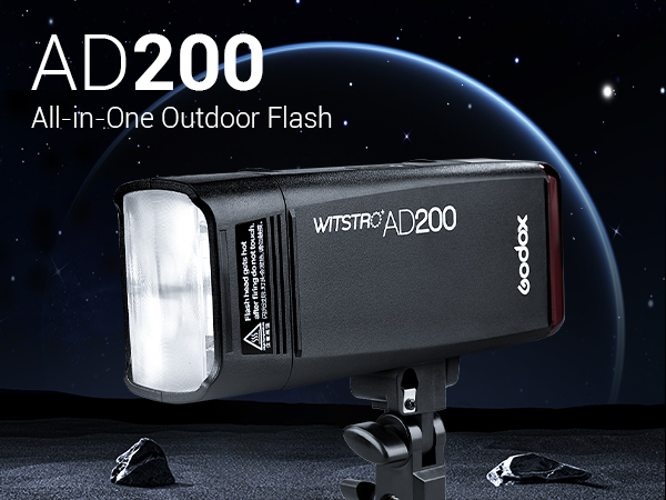 Godox AD200 200W 2.4G TTL Flash Strobe - 1/8000s HSS Pocket