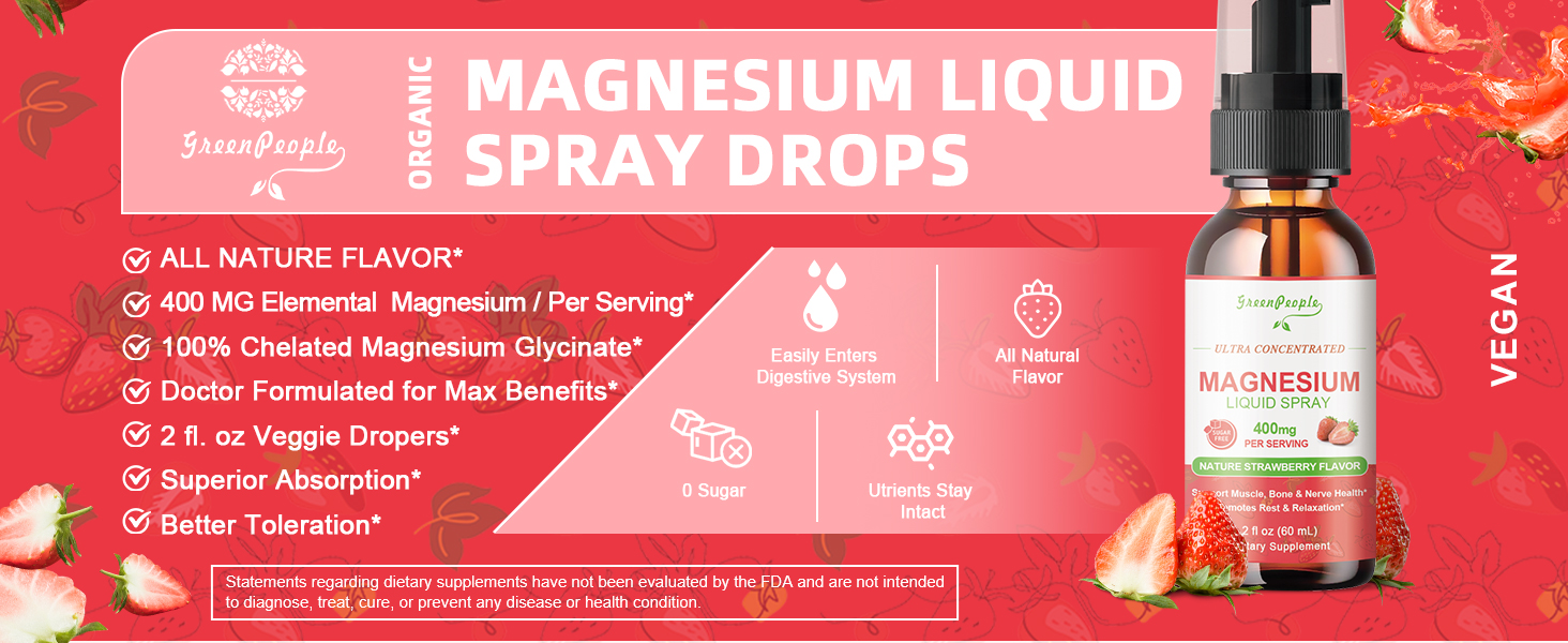 Magnesium glycine liquid spray