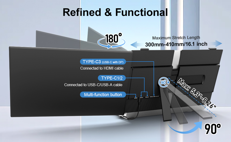 A+5 laptop screen extender monitor portable