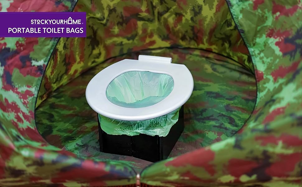 Portable Toilet Bags (25 Pack) 8 Gallon Camping Toilets