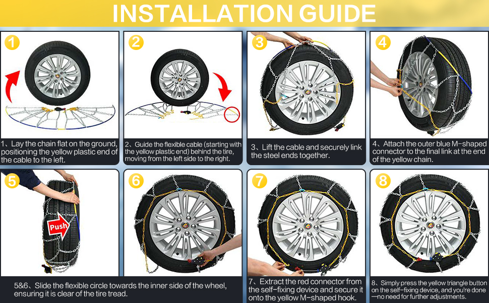 Toyota RAV4 Snow Chains, Autolocking Cable Traction Tire