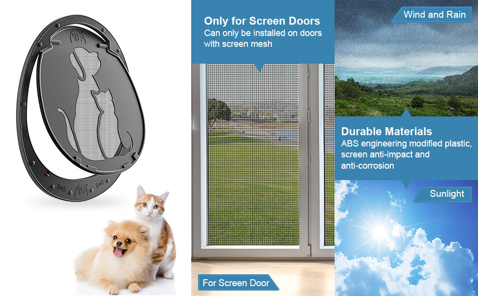 ALUMANI Pet Screen Door, Pet Door for Screen Door Frame Size is 12.5 * 12 Inch
