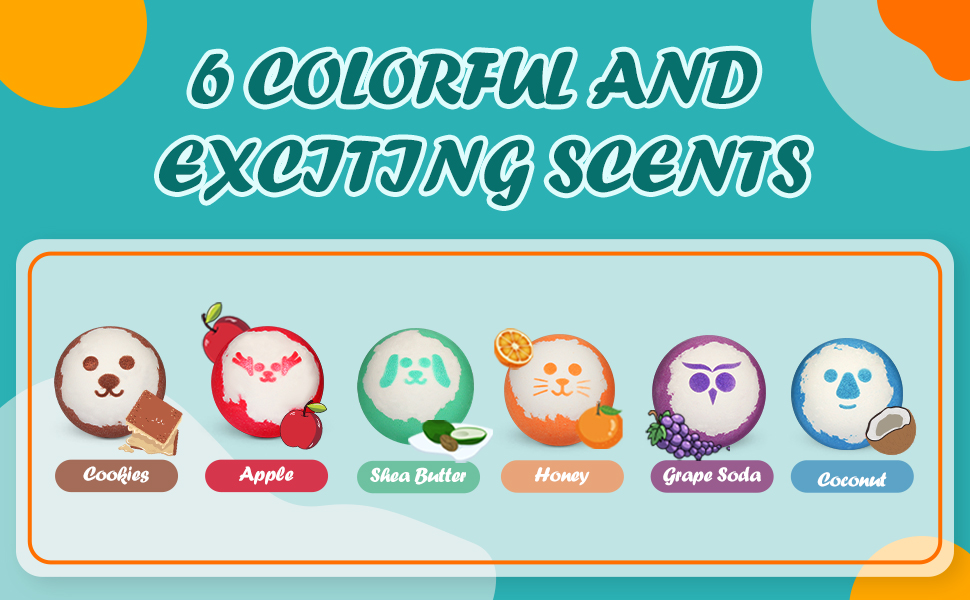 Bath Bombs, 6 Bath Bombs for Kids, Aofmee Kids Bath Bombs, Bath Bomb