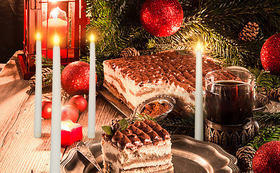 Flameless Taper Candles Bulk with Remote, 10.7” Taper