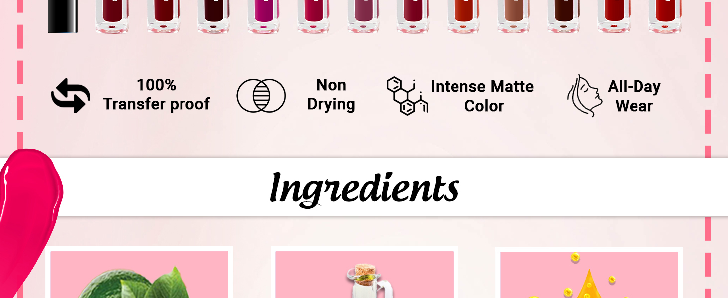 liquid lipstick matte finish makeup cosmetic beauty halal vegan free transferproof