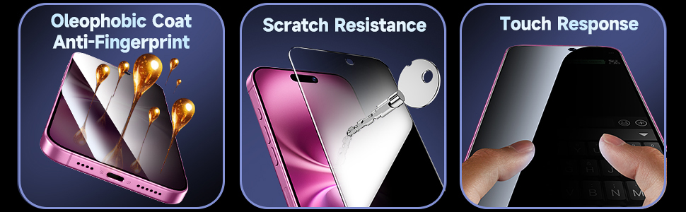 MAGIC JOHN 2 Pack for iPhone 16 Plus Privacy Screen Protector 6.7 inch, Anti Spy Tempered Glass Film, Auto Dust-Elimination Installation, Bubble Free, Case Friendly 14 iphone 16 plus screen protector privacy 16 plus tempered glass screen protector