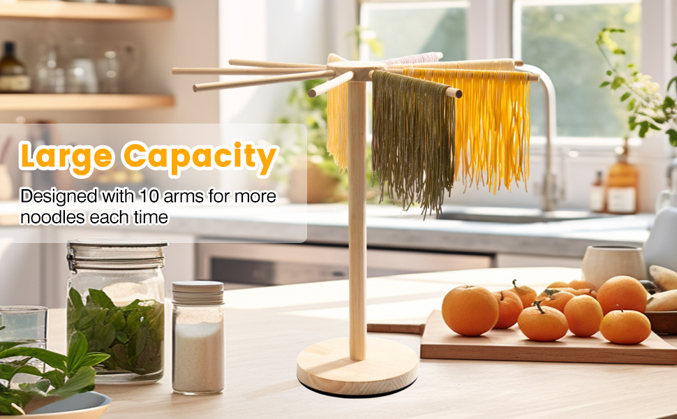 Pasta Drying Rack Rotary Wood Spaghetti Noodle Dryer Rack Pasta Holder Hanger Stand Drying Rack