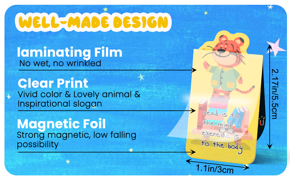 MWOOT 24Pcs Animal Bookmarks, Page Markers Kit for