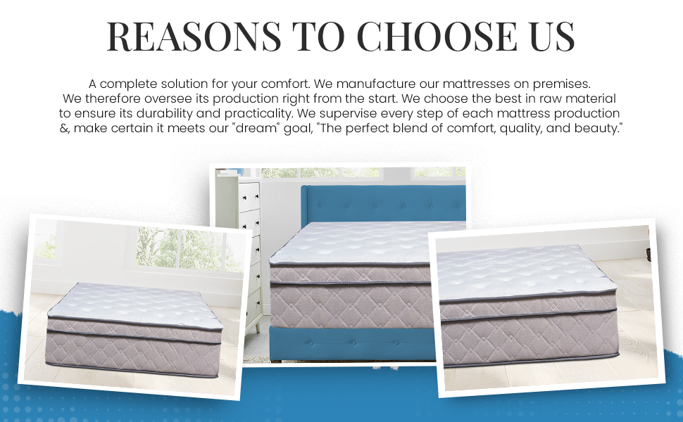 Greaton 13" Extra Plush Bed Mattress, Comfortable Supportive Eurotop Foam Encased