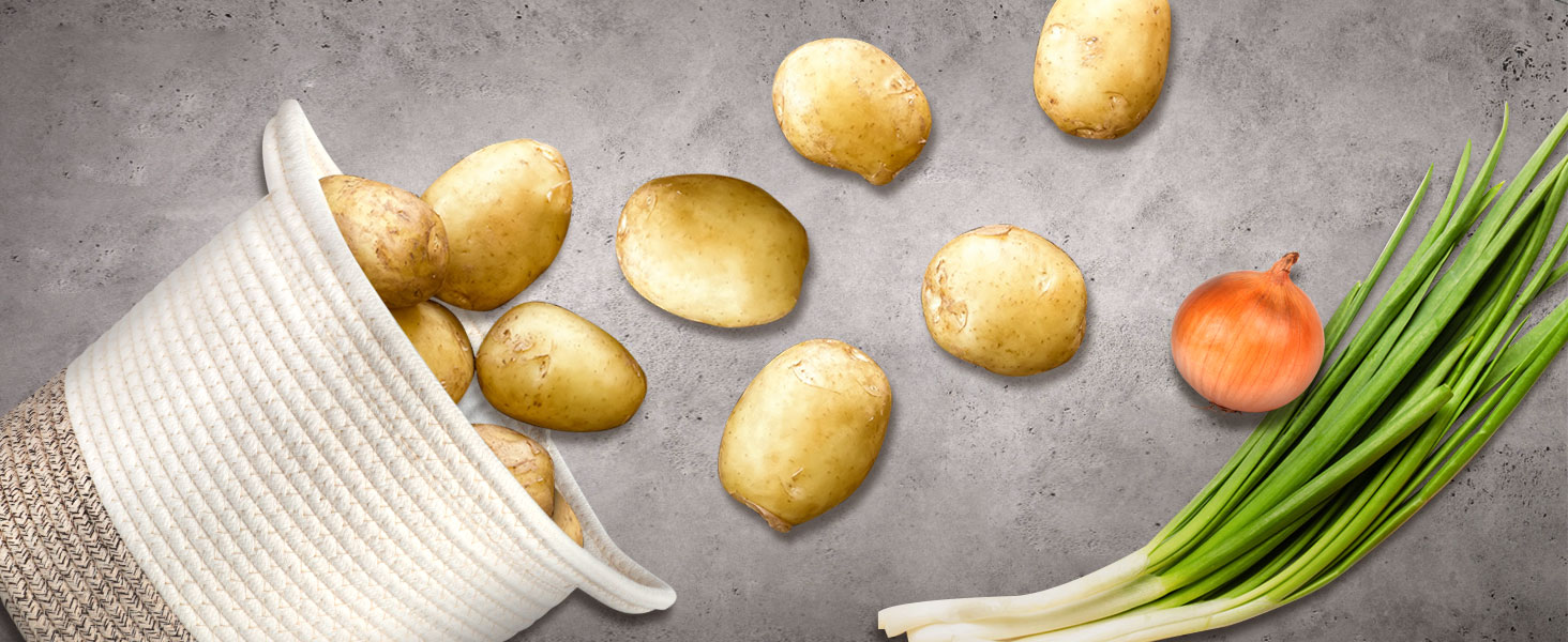 Marsred 3er Nachhaltige Kartoffeltopf aus Jute Baumwollseil, Kartoffel ...