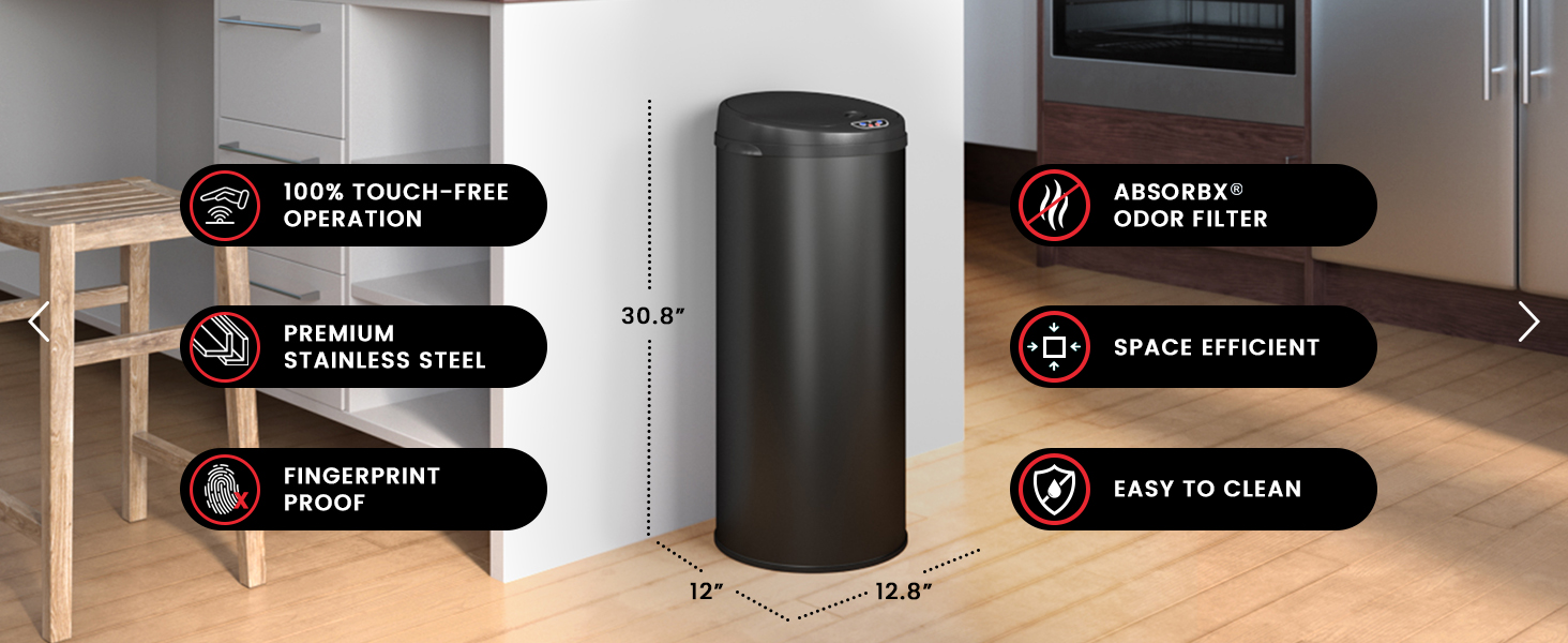 iTouchless Sensor Trash Can has premium features