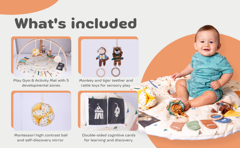 neutral educational matt educational mobile convertible portable wood bar tummytime may travel