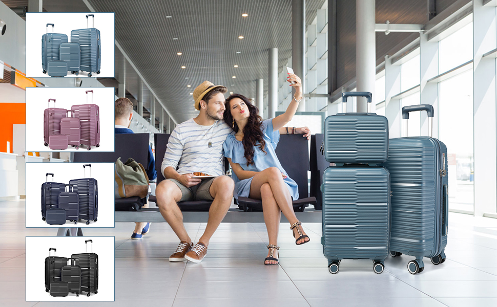 MYER Luggage Sets 4 Piece with 6 Set Packing Cubes