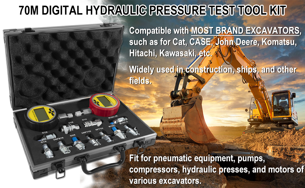 70M Hydraulic Pressure Test Kit, with 10000PSI/70MPa/700BAR