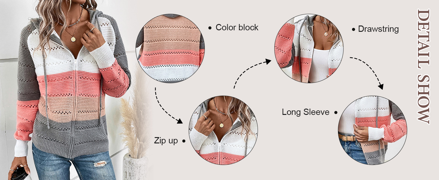 women colorblock cardigan