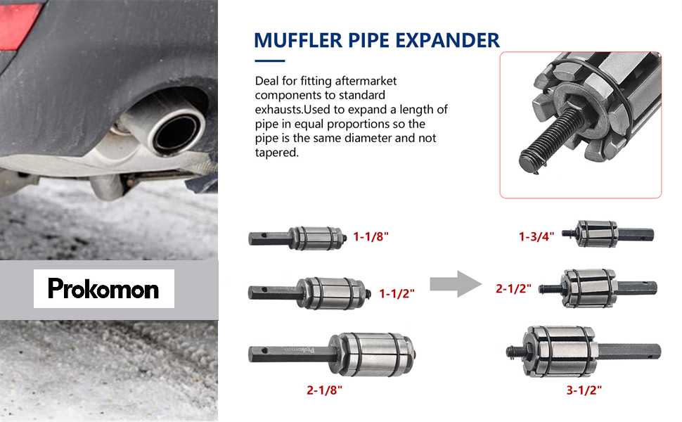 Prokomon Exhaust Pipe Expander/Pipe Stretcher Kit/Muffler Pipe Expander/Tail Pipe Expander 3 pcs