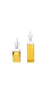 Glass olive oil bottle