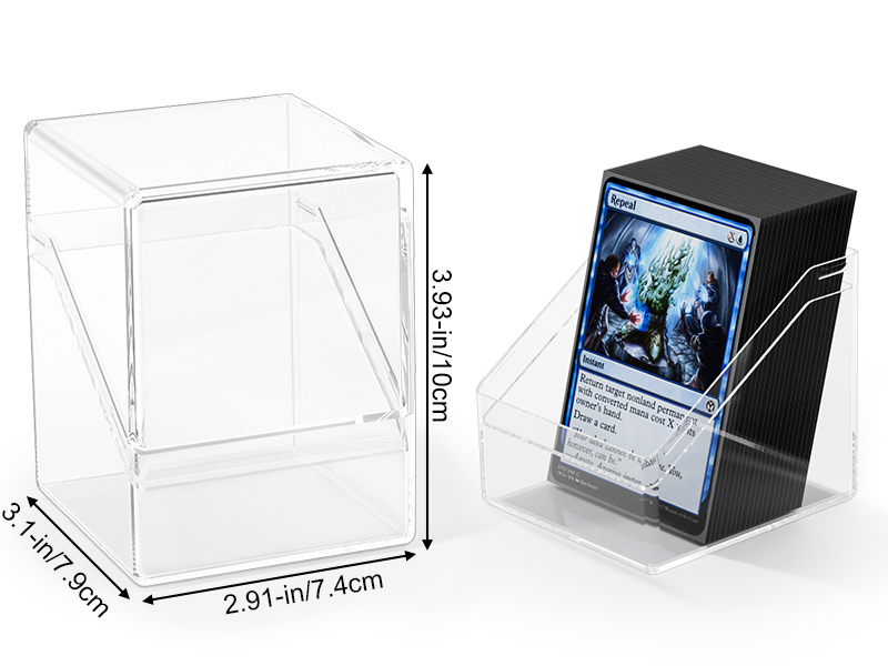 6 Pack Card Deck Boxes, Clear Commander Card Deck Case with 600Pcs Card Sleeves and