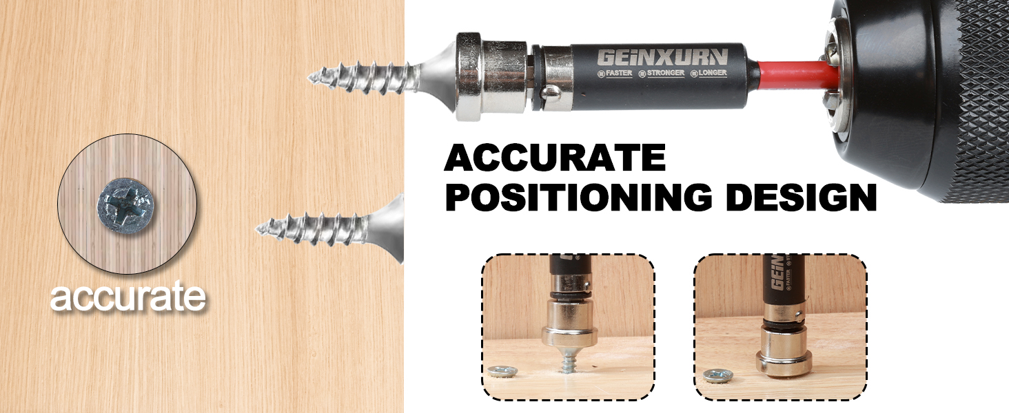 Geinxurn 5Pcs Drywall Screw Setter CrV Steel PH2 Bits for