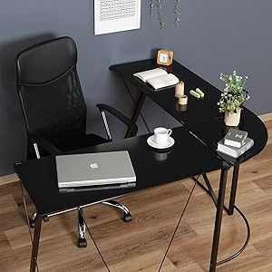 Amazon.co.jp: 不二貿易 L字 PC パソコンデスク 幅141×奥行141