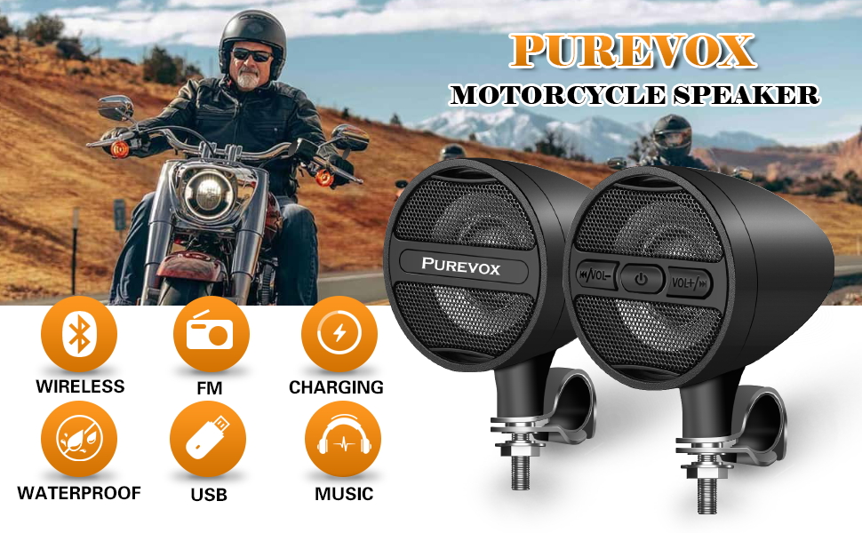 Amazon.com: purevox Motorcycle Bluetooth Speakers,Built-in