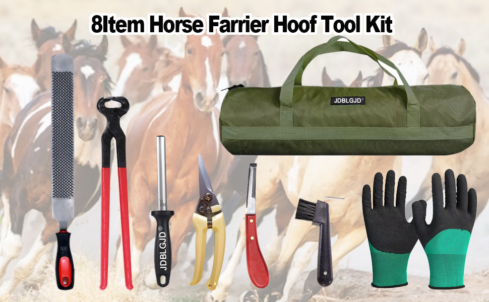 14 inch Farrier Hoof Tool Kit Farrier Tool Kit（8 Piece）Professional