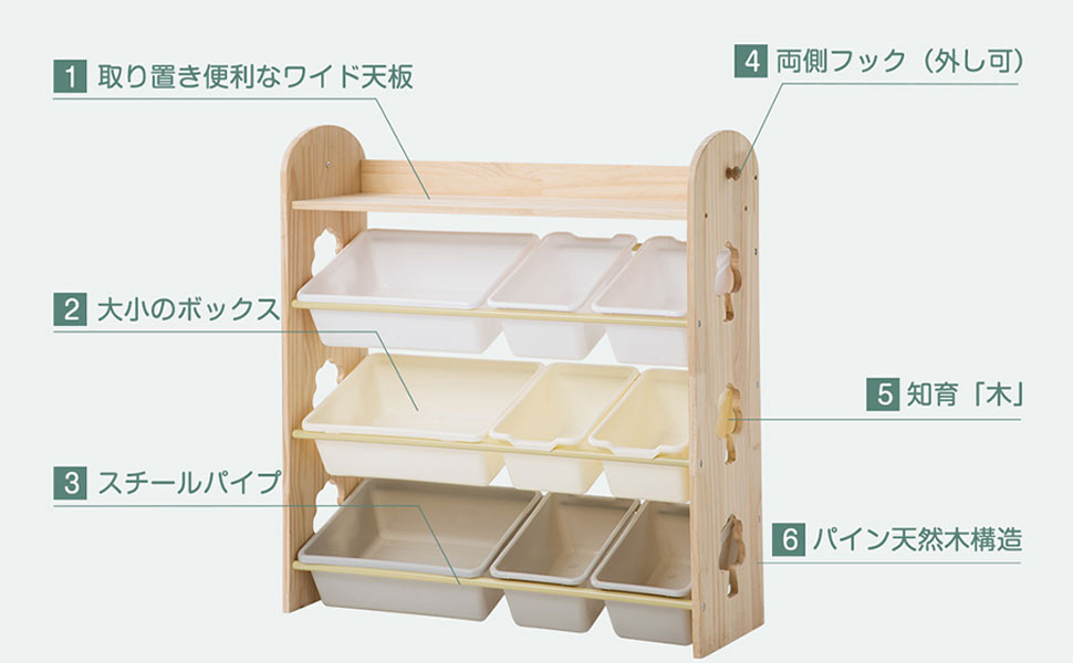 Amazon.co.jp: おもちゃ収納 ラック おもちゃ箱 組立カンタン