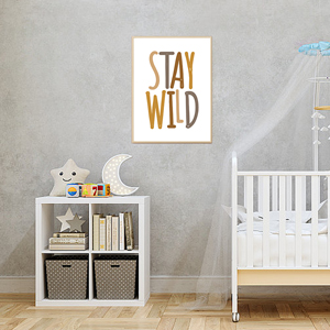Bilder Babyzimmer Deko | Kinderzimmer Poster Tiere Beige | Poster A4 ohne Bilderrahmen