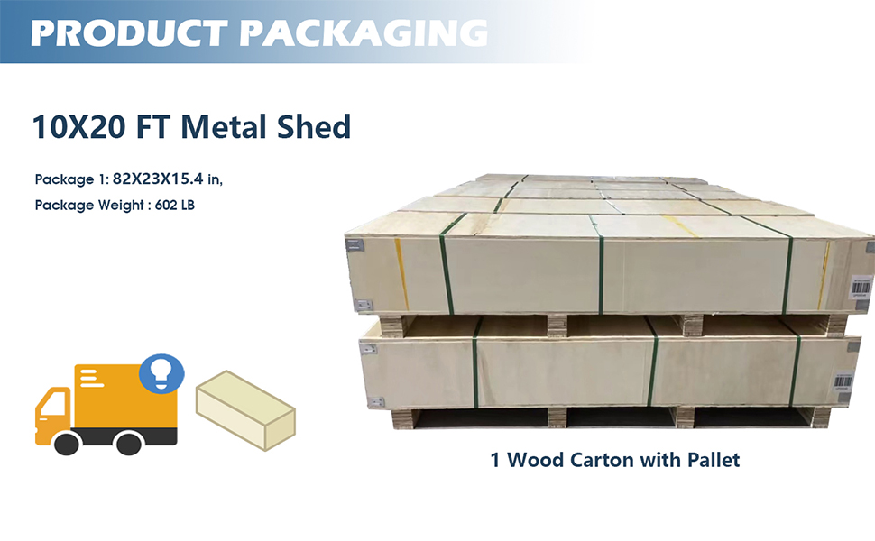 20 x 10 FT Outdoor Storage Shed, Large Metal Garden Shed