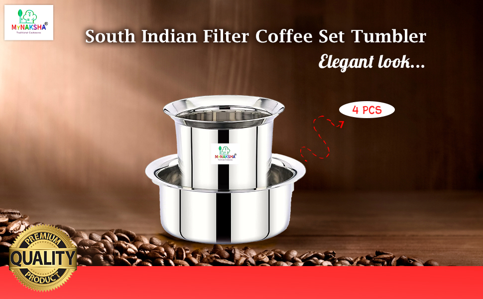 Buy MYNAKSHA Stainless Steel Dabara South Indian Filter Coffee Set