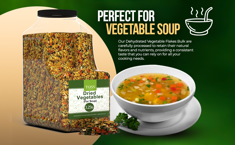 Dehydrated Vegetables 3.25 LB Dried Vegetables for Soup and Ramen Noodle Seasoning