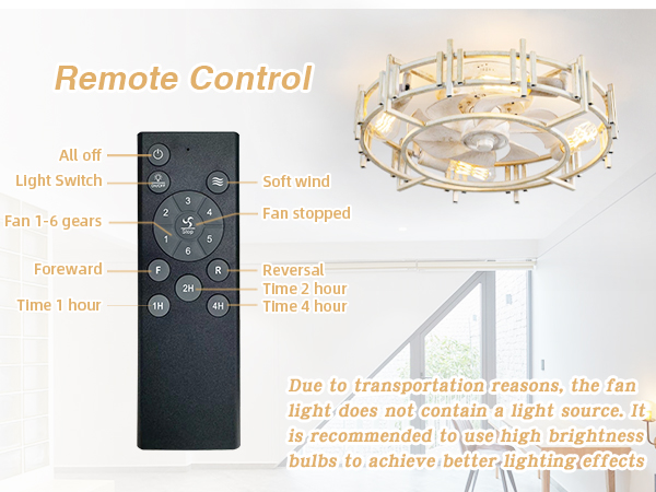 CREATE BRIGHT 20'' Low Profile Ceiling Fan with Light and