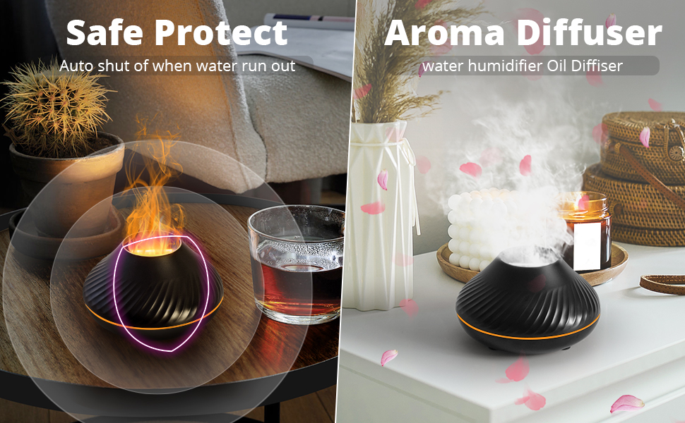 Colorful Air Aroma Diffuser Humidifier, 7 Flame Color Noiseless
