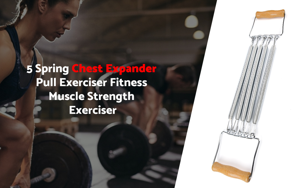 Fitness Chest Developer Expander, 5 Spring Chest Expander Pull