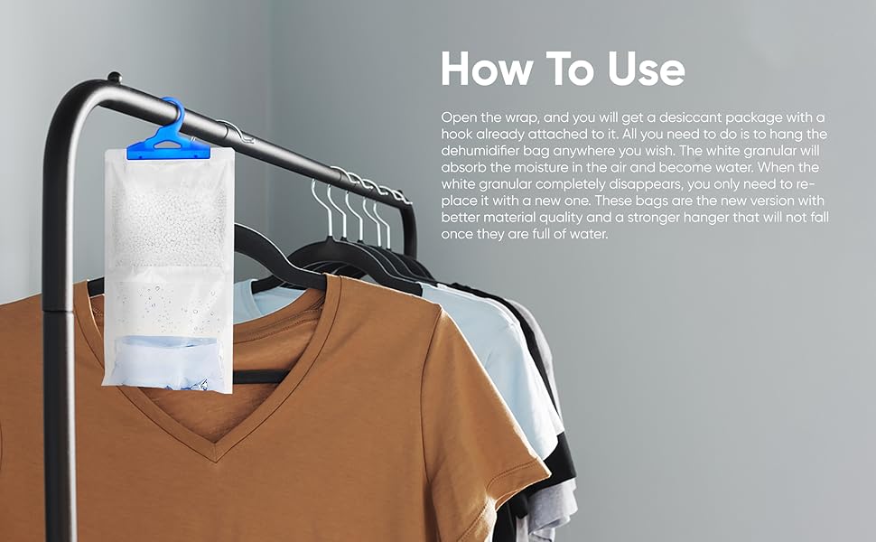 ADMOS Wardrobe Hanging Dehumidifier Helps To Stop Damp, Mould, Mildew