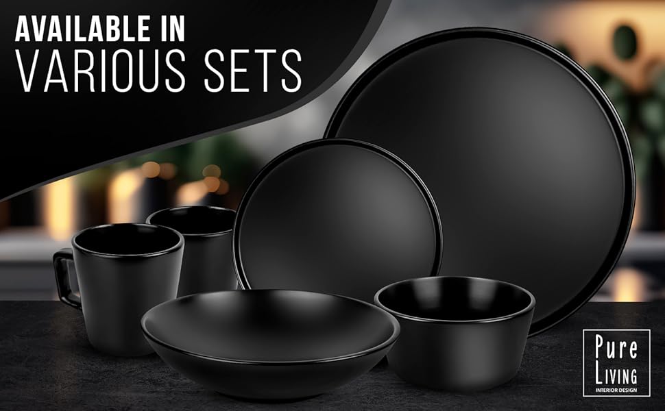 Matte Black Dinnerware Set Ultra Chic Black Stoneware