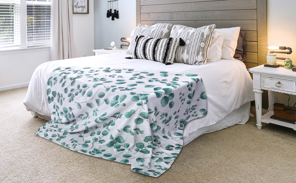 Sage Green Throw Blanket Comfy Soft Fluffy Smooth