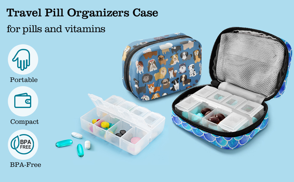 Naanle Sunflower Spring Pill Box 7 Day Pill Case Travel