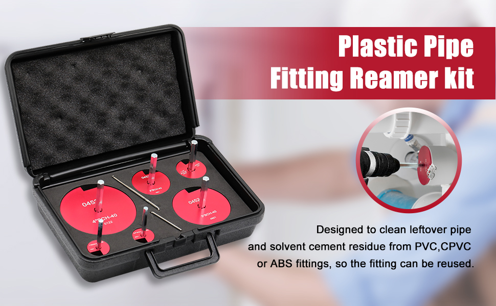 LudoPam PVC Pipe Reamer Tool Kit with 3/4 inch，1 inch, 11/2inch, 2inch