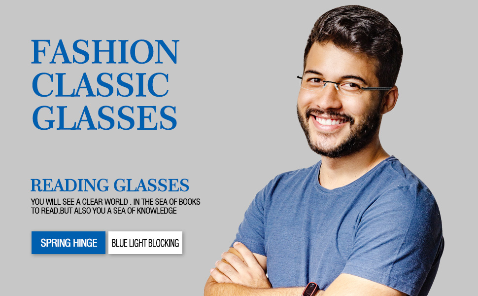 XTRYTRUI Rimless Reading Glasses