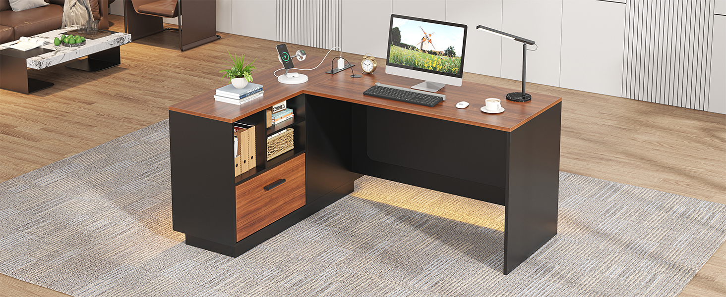 executive desk with drawers